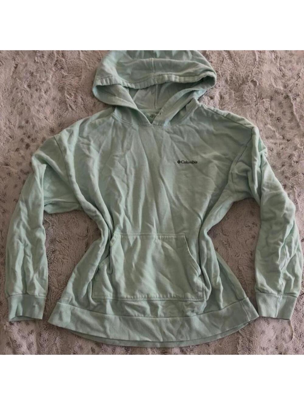 mint green columbia sportswear cotton hoodie